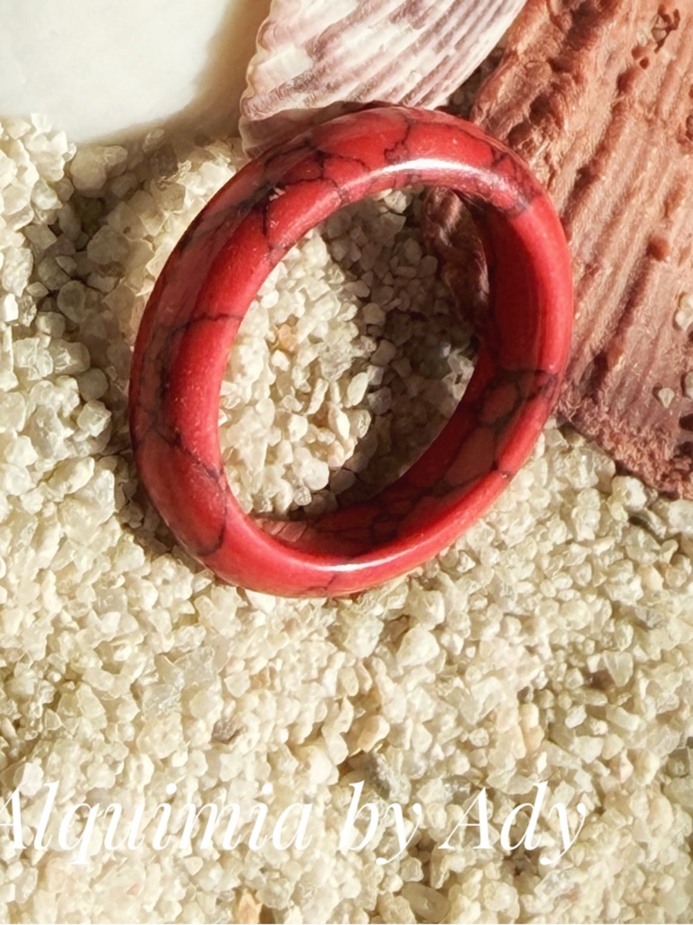 Red carved turquoise Ring